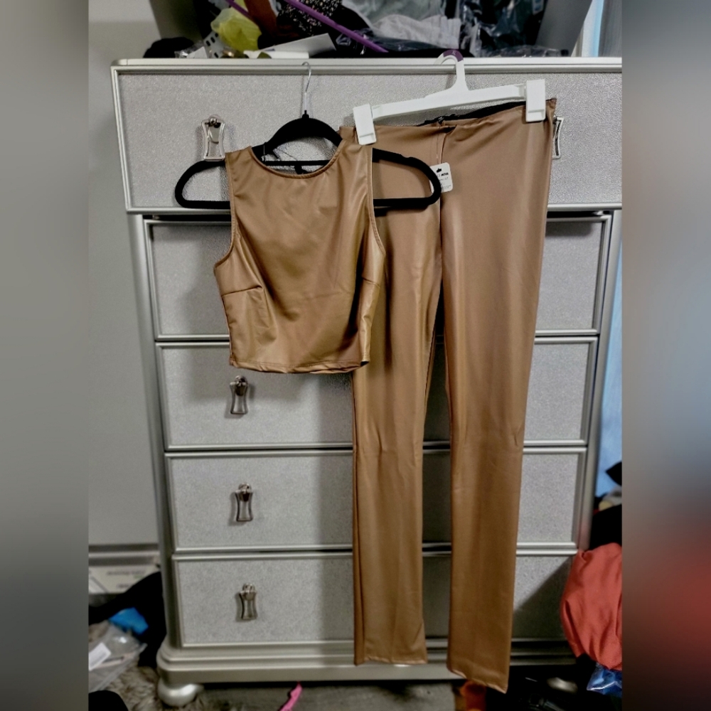 crop top and matching pants